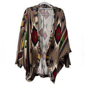 Vision USA Southwestern Open Front Cardigan Women’s Medium Wrap Rodeo Cowgirl